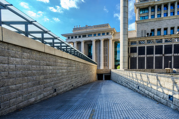 Obraz premium entrance of underground parking lot in urban central,Shanghai,China.