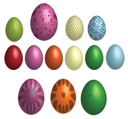 Set of colorful Easter eggs