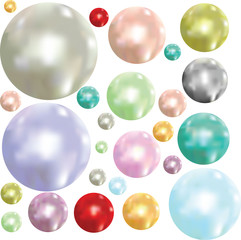 Set of colorful pearls