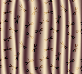 Vintage curtain with dragonfly pattern