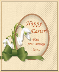 Vintage Easter card with spring flower