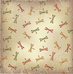 Vintage dragonfly background