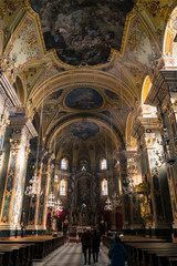 Central nave of the main cathedral in Brixen, Italy.