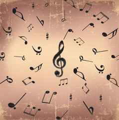 Vintage music symbols background