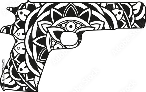 Download "Vector illustration of a mandala gun silhouette" Immagini ...