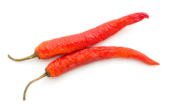 red chili pepper on white background