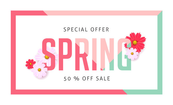 spring 01Spring sale background with beautiful colorful flower. Vector illustration.banners.Wallpaper.flyers, invitation, posters, brochure, voucher discount.