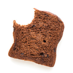 chocolate bread on white background