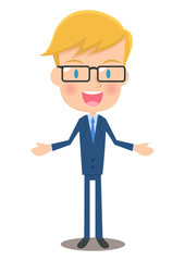 男性会社員　話す