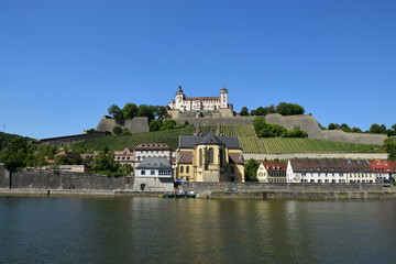 Obraz premium View in the city of Würzburg, Bavaria, region Lower Franconia, Germany