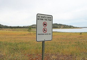 No Vehicle Entry Beyond This Point warning sign