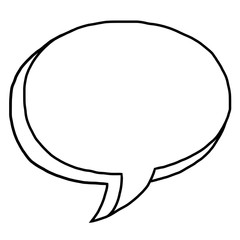talking speech bubble / cartoon vector and illustration, black and white, hand drawn, sketch style, isolated on white background.