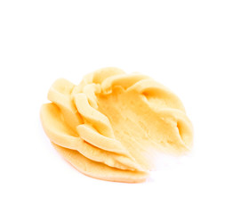 Smeared frosting cream isolated