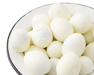 boiled eggs on a white background