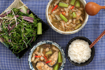 Vietnamese food for daily meal, mam kho