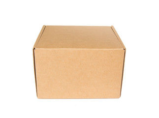 Cardboard box isolated on a white background.