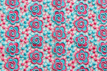 Colorful lace on white background. No any trademark or restrict matter in this photo.