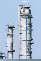Refinery tower in petrochemical industrial plant 