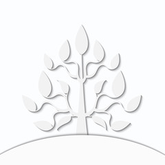 Abstract tree on a white background with shadow. 