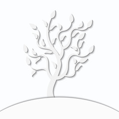 Abstract tree on a white background with shadow. 