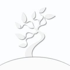Abstract tree on a white background with shadow. 