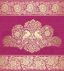 parrot, feathers ,wedding card design, royal India