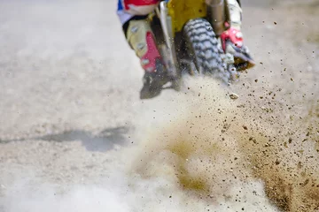 Foto auf Leinwand Dirt debris from a motocross race © toa555