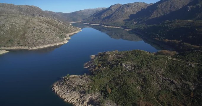 Aerial, Flight Over Rio Homem, Portugal - Native Material, straight out of the cam