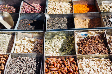 Spices on the street market in Kashgar, Xinjiang, China
