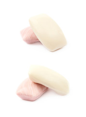 Two pieces of soap isolated