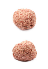 Ball of minced meat isolated