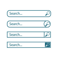 Search bar vector element design, set of search boxes