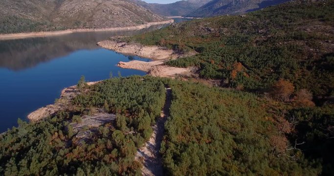 Aerial, Flight Over Rio Homem, Portugal - Native Material, straight out of the cam