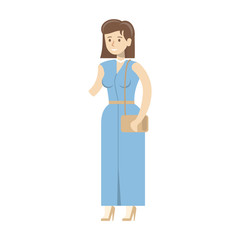 Isolated disabled woman on white background. Young beautiful woman without arm.