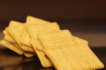 sweet crackers are isolated on a black background