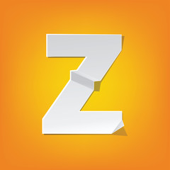 Z capital letter fold english alphabet New design