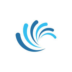 Naklejka premium water splash logo template blue