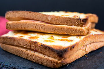 Homemade french toast with Butter and Ice cream