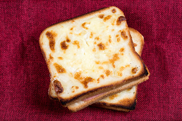 Homemade french toast with Butter and Ice cream