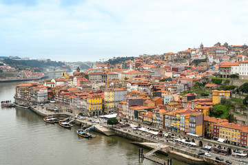 Fototapeta premium PORTO, PORTUGAL - February 23, 2016. Street view of old town Porto, Portugal, Europe, is the second largest city in Portugal, has a population of 1.4 million.