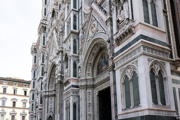 Obraz premium Beautiful street View of the Cathedral Santa Maria del Fiore in Florence, Italy
