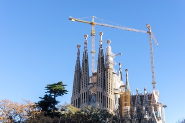 Cityscape in Barcelona Europe - street view of Old town in Barcelona, Spain