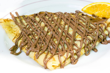 Homemade french crepe on the table