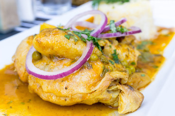 delicious chicken on white plate