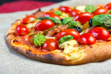 tasty pizza on a the table