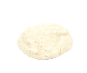 Puddle of mashed banana puree
