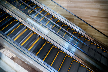 View of Escalator in an underground station of China.