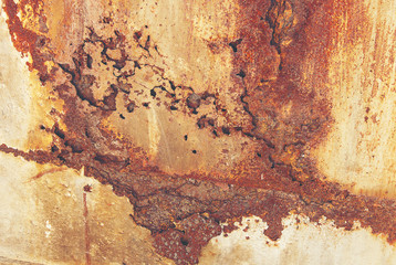 abstraction from rusty metal and damage paint as a background texture