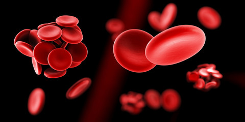 Blood clot and thrombosis medical 3d illustration