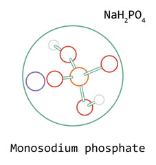 molecule NaH2PO4 Monosodium phosphate